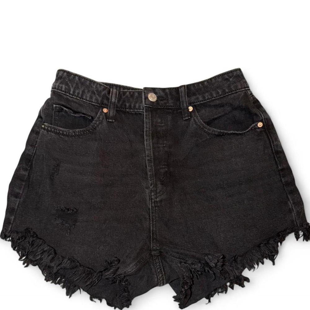 Black Denim w/ Frayed Hem